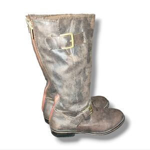 Sz 9 Women's American Eagle Outfitters Leather Buckle zipper Riding Boot